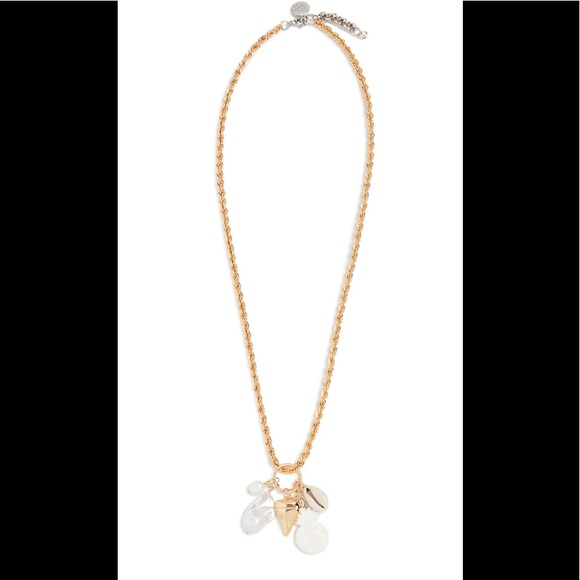 NWOT Venessa Arizaga Shell Gold Charm Necklace - Picture 3 of 4